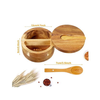 Seasonings Salt Cellar Bamboo Sugar Box