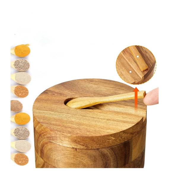 Seasonings Salt Cellar Bamboo Sugar Box