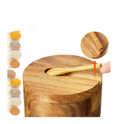 Seasonings Salt Cellar Bamboo Sugar Box