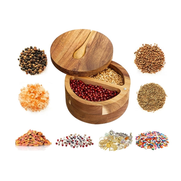 Seasonings Salt Cellar Bamboo Sugar Box