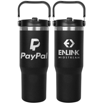 30oz. Stainless Steel Insulated Mug with Handle and Built-In