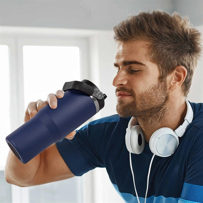 30oz. Stainless Steel Insulated Mug with Handle and Built-In