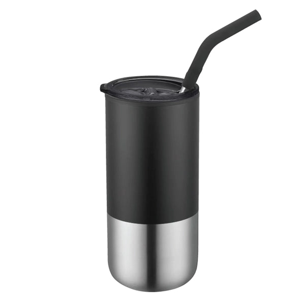 Emery 18 oz. Double Walled Stainless Steel Tumbler w/Straw