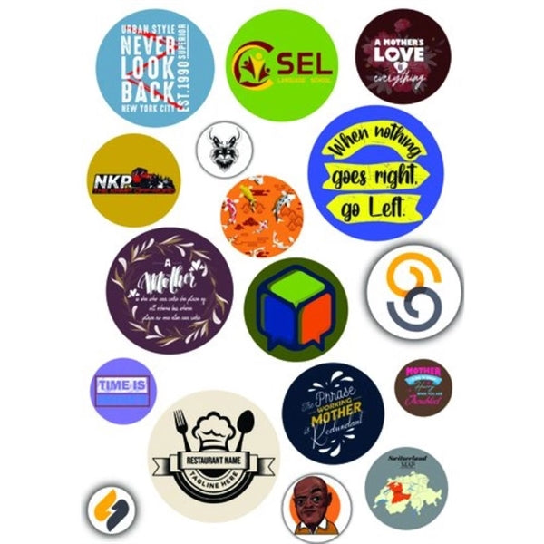 4" Round / Circle Vinyl Full Color Stickers