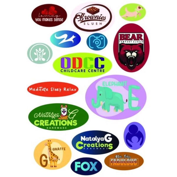 2" x 1" Oval Vinyl Full Color Stickers