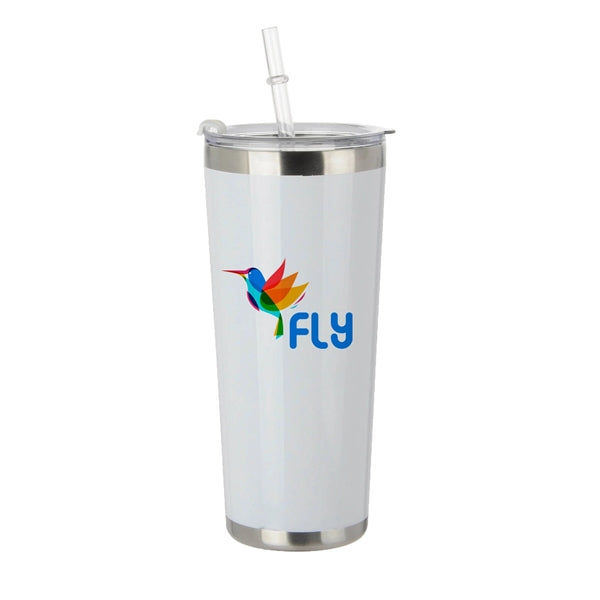 20 oz. Stainless Steel Tumbler with Straw