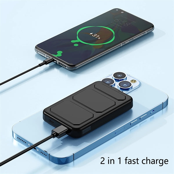 Magnetic Wireless Power Bank With Foldable Holder