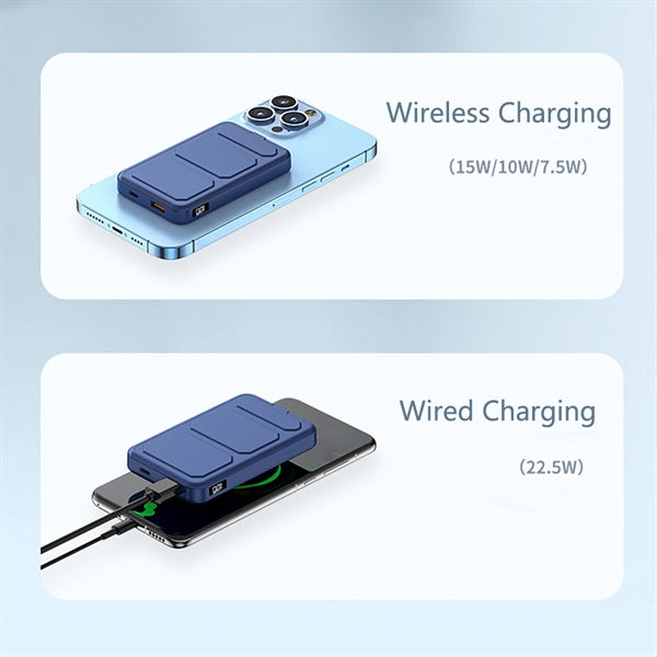 Magnetic Wireless Power Bank With Foldable Holder