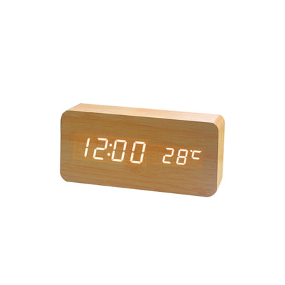 2 In 1 Wooden Alarm Clock With Temperature Display