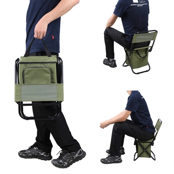 Foldable Camping Chair With Cooling Bag