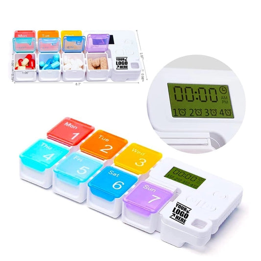7 Day Am Pm Pill Organizer With Reminder Alarm