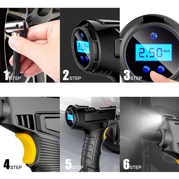 Portable Car Tire Pump With Rechargeable Battery