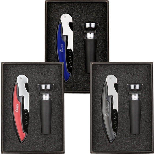 Wine Opener & Vacuum Stopper Set