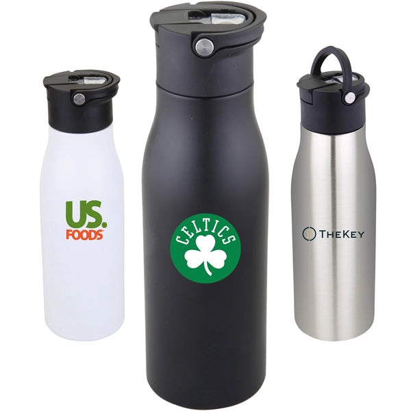 Adventurer - 18 oz Double-Walled, Stainless Bottle w/Straw