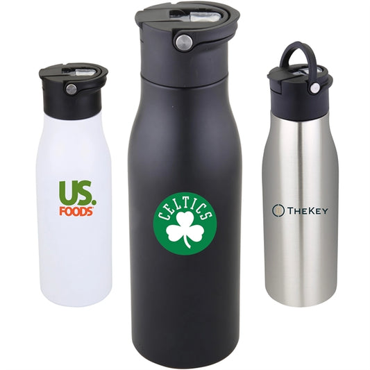 Adventurer - 18 oz Double-Walled, Stainless Bottle w/Straw