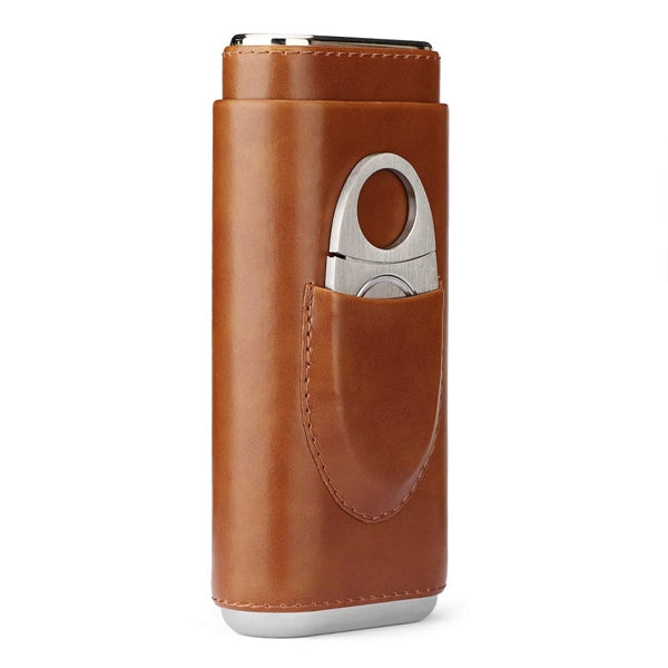 Leather Cigar Case with Cutter