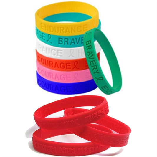 MOQ 100 Embossed/debossed silicone bracelet