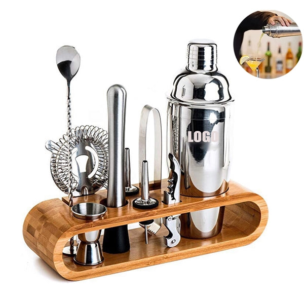 10-Pieces Bar Tool Set with Stylish Bamboo Stand