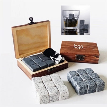 Whiskey Stone Gift Set, 9 Granite Whisky Rocks