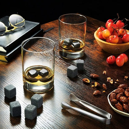 Whiskey Stone Gift Set, 9 Granite Whisky Rocks