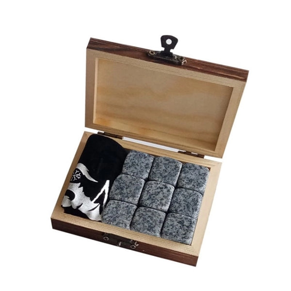 Whiskey Stone Gift Set, 9 Granite Whisky Rocks
