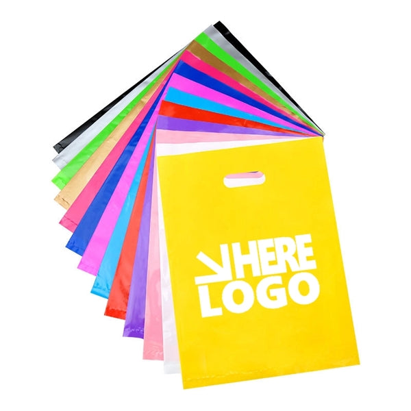 MOQ 100 Die Cut Plastic Handle Bag