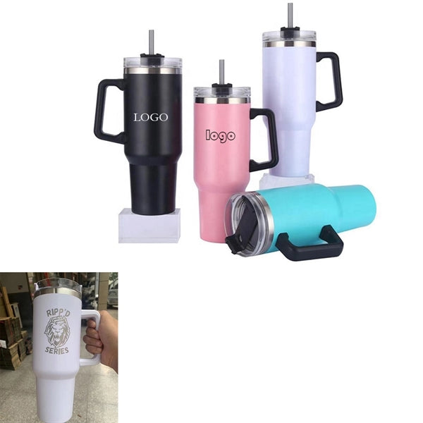 40 oz Tumbler with Handle and Straw Lid