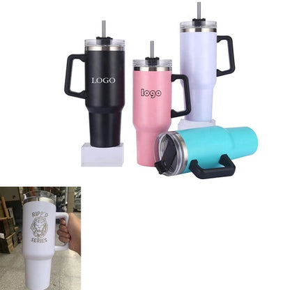40 oz Tumbler with Handle and Straw Lid