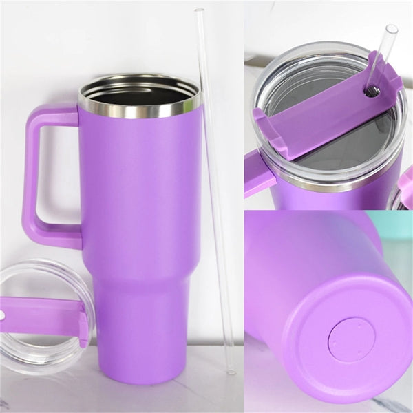 40 oz Tumbler with Handle and Straw Lid