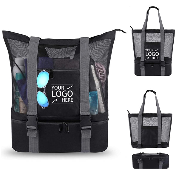 Mesh Tote Bag With Detachable Beach Cooler