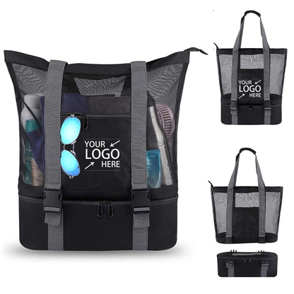 Mesh Tote Bag With Detachable Beach Cooler