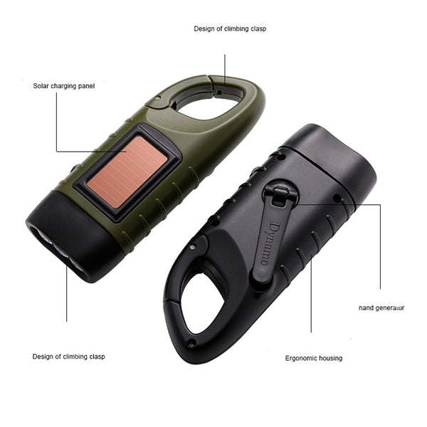 Hand Crank Solar Powered Flashlight