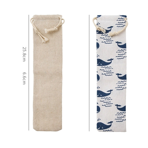 Stainless Steel Straw with Carrying Drawstring Bag