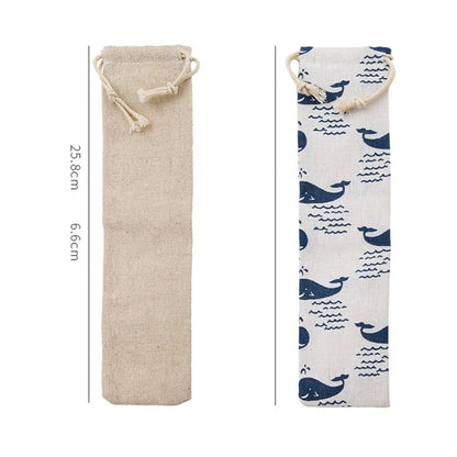 Stainless Steel Straw with Carrying Drawstring Bag