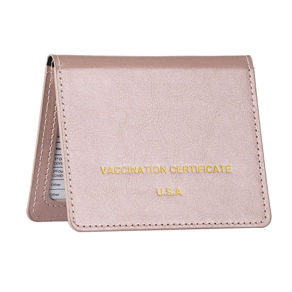 PU Leather Vaccination Card Protector