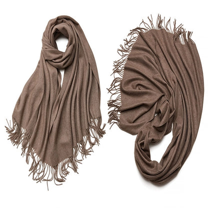 Cashmere Winter Scarf Warm & Soft & Lightweight with tassel