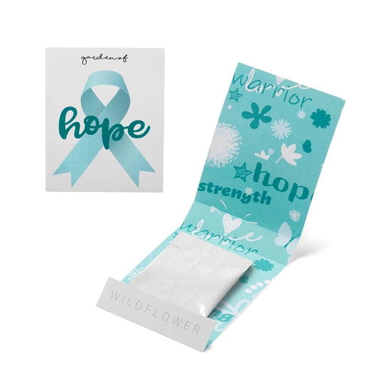 Teal Ribbon Garden of Hope Seed Matchbook