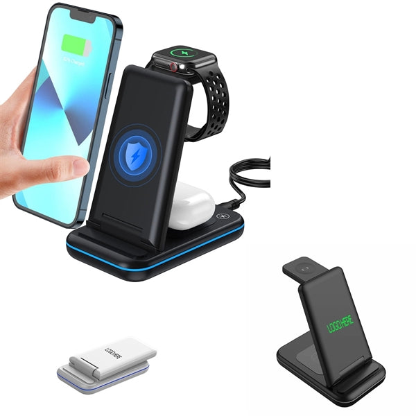 Foldable 3-in-1 Wireless Charging Station