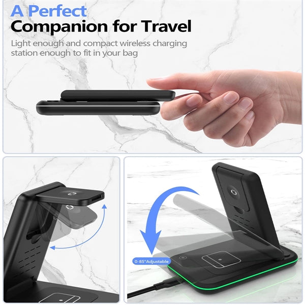Foldable 3-in-1 Wireless Charging Station