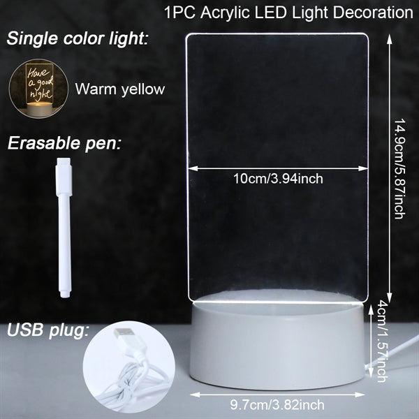 LED Acrylic Erase Board With Light