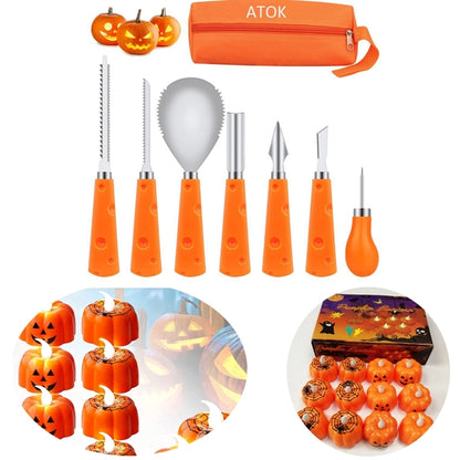 Pumpkin Carving Set with 12 LED Candles