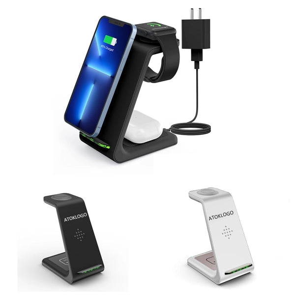 3-In-1 Wireless Charging Stand with Adapter