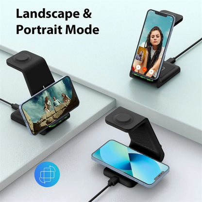 3-In-1 Wireless Charging Stand with Adapter