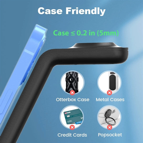 3-In-1 Wireless Charging Stand with Adapter