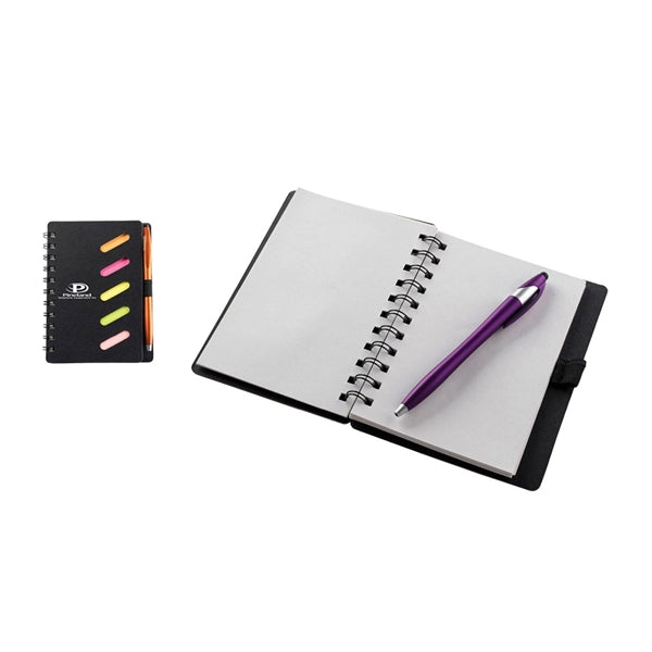 Black Cardboard Paper Journal Notebook Pen