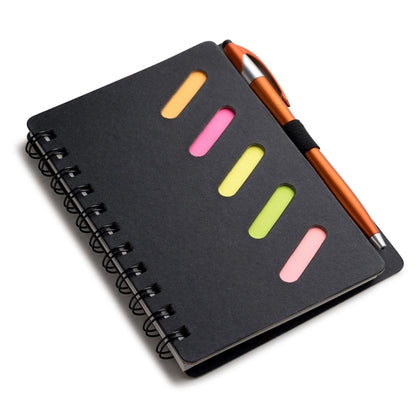 Black Cardboard Paper Journal Notebook Pen