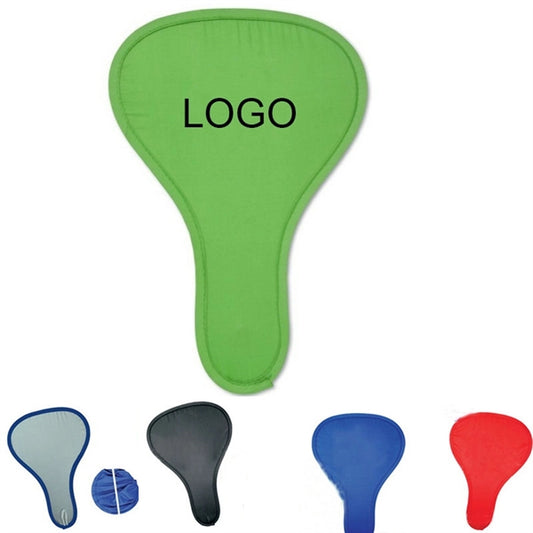 Folding Polyester Fan With Pouch