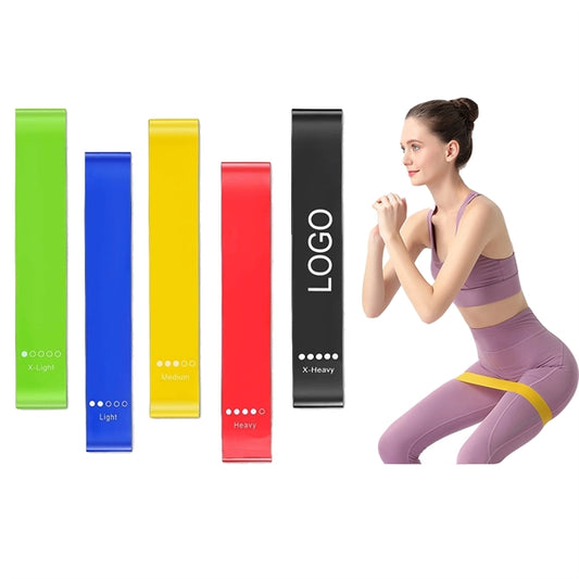 MOQ 100 Latex Fitness elastic band 5 colors