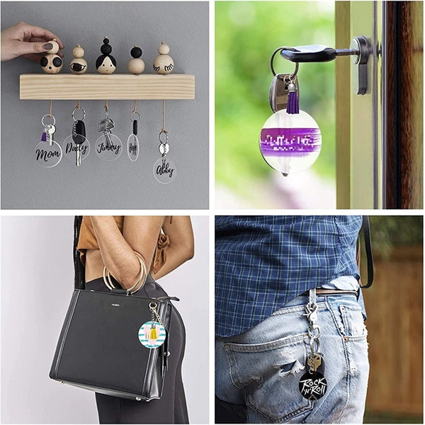 Custom Shape Round Clear Blank Acrylic Keychain