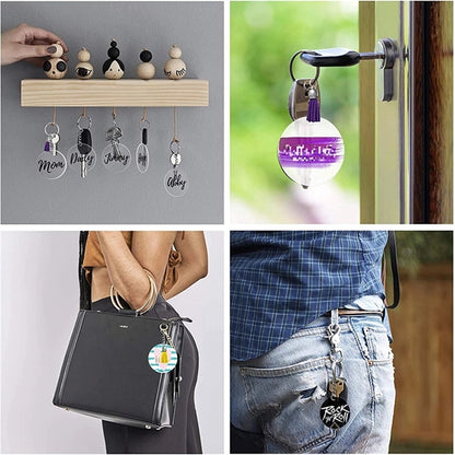Custom Shape Round Clear Blank Acrylic Keychain